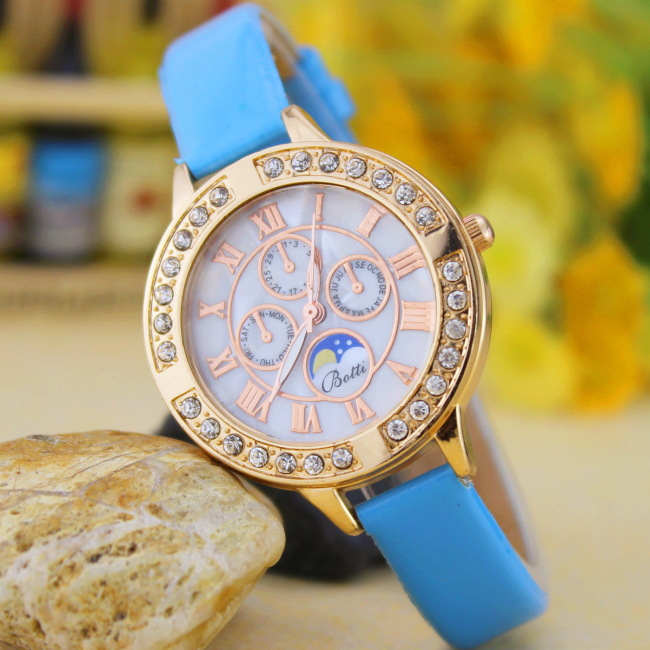 Fine Belt Watch Classic Style Watch  Narrow Straps Three Eyes Six Needle Trend Watch
