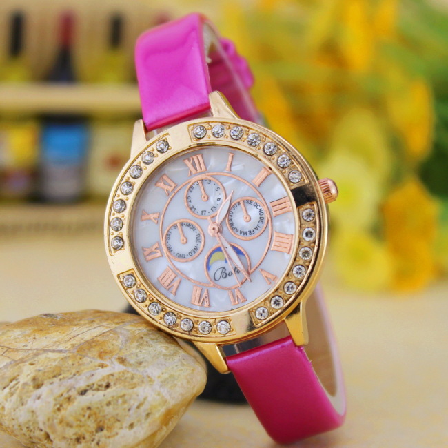 Fine Belt Watch Classic Style Watch  Narrow Straps Three Eyes Six Needle Trend Watch
