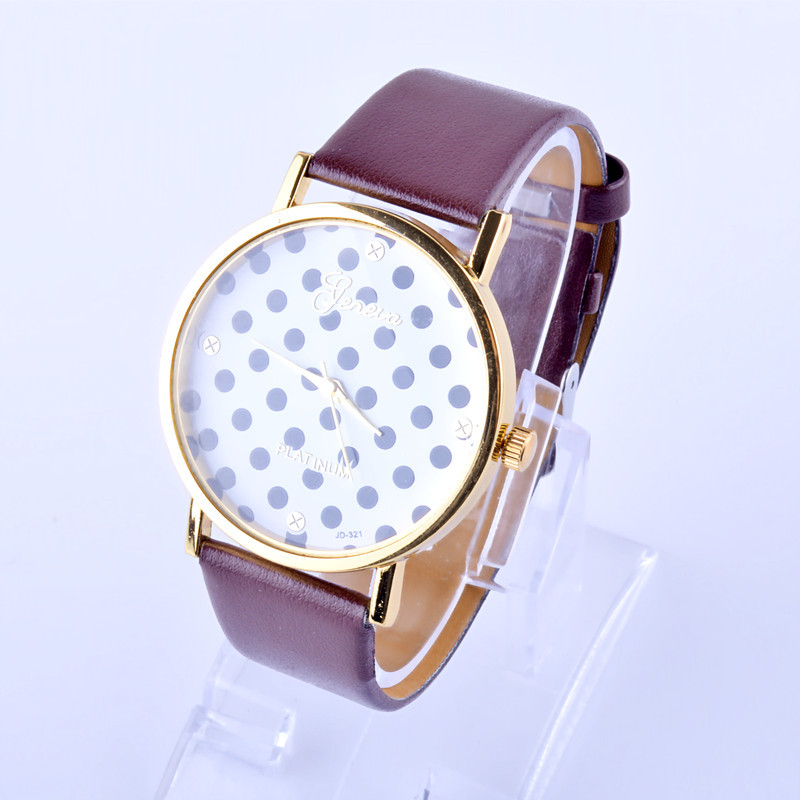 Belt Retro Watch  Black And white Dots Watch  Ms Leisure Alloy Watch