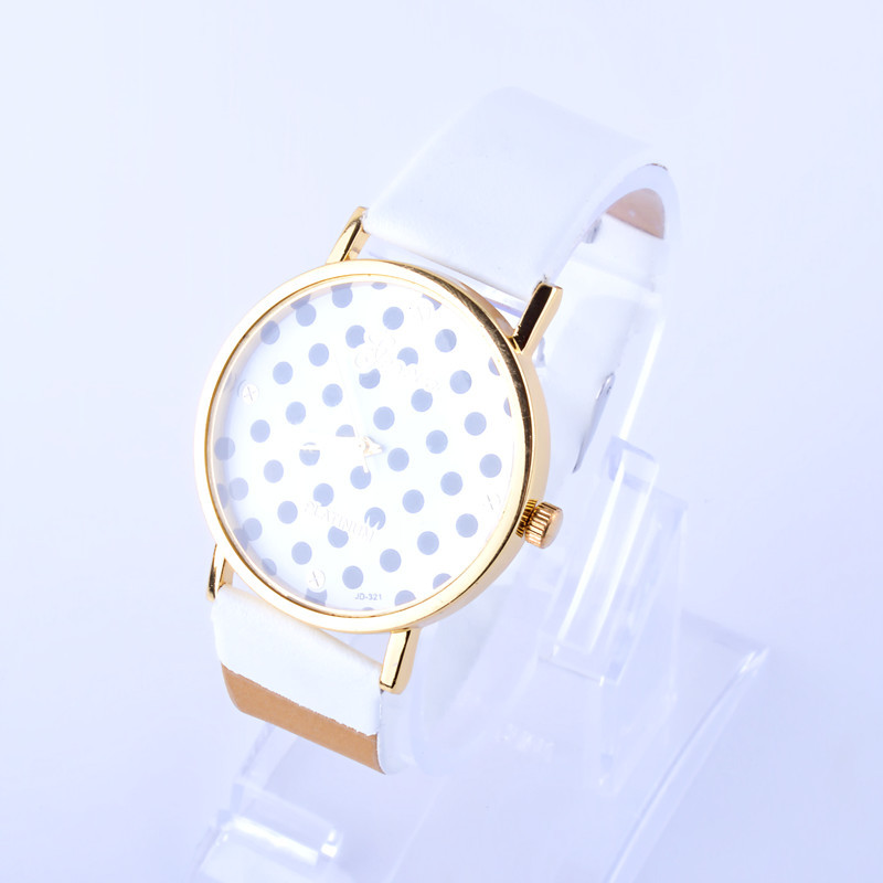 Belt Retro Watch  Black And white Dots Watch  Ms Leisure Alloy Watch