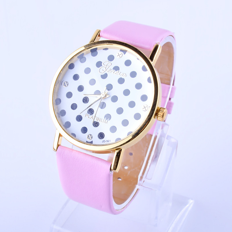 Belt Retro Watch  Black And white Dots Watch  Ms Leisure Alloy Watch
