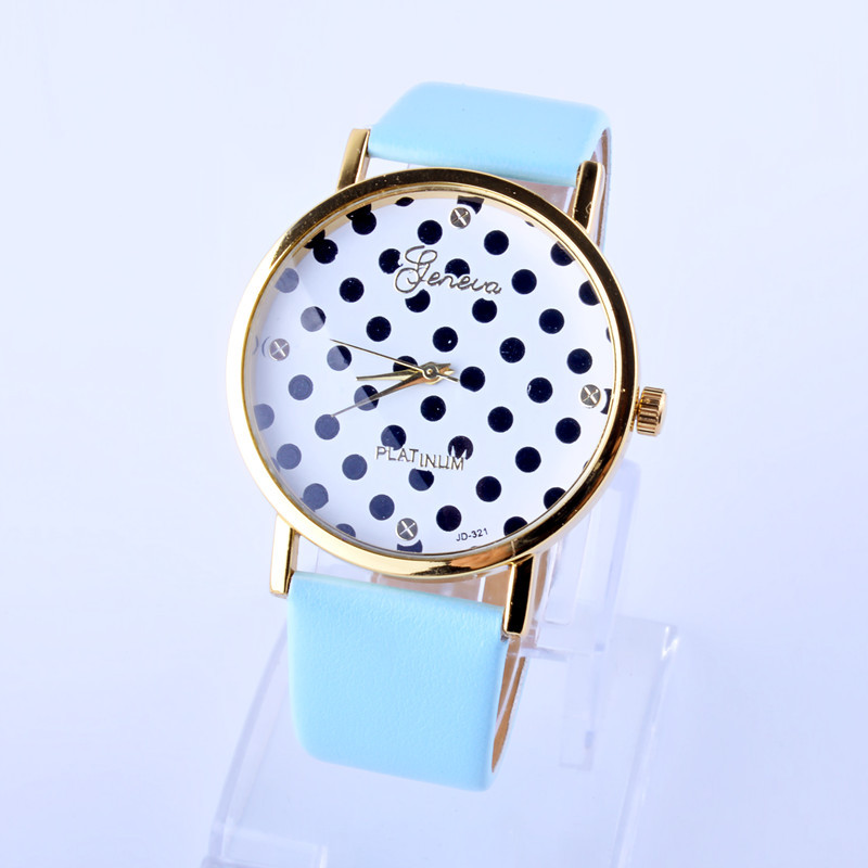 Belt Retro Watch  Black And white Dots Watch  Ms Leisure Alloy Watch