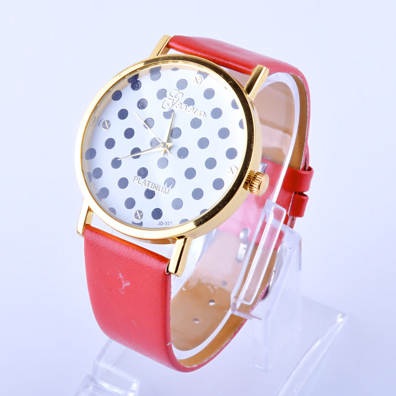 Belt Retro Watch  Black And white Dots Watch  Ms Leisure Alloy Watch