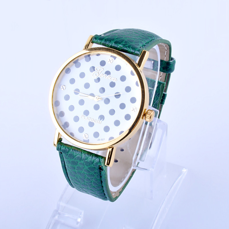 Belt Retro Watch  Black And white Dots Watch  Ms Leisure Alloy Watch