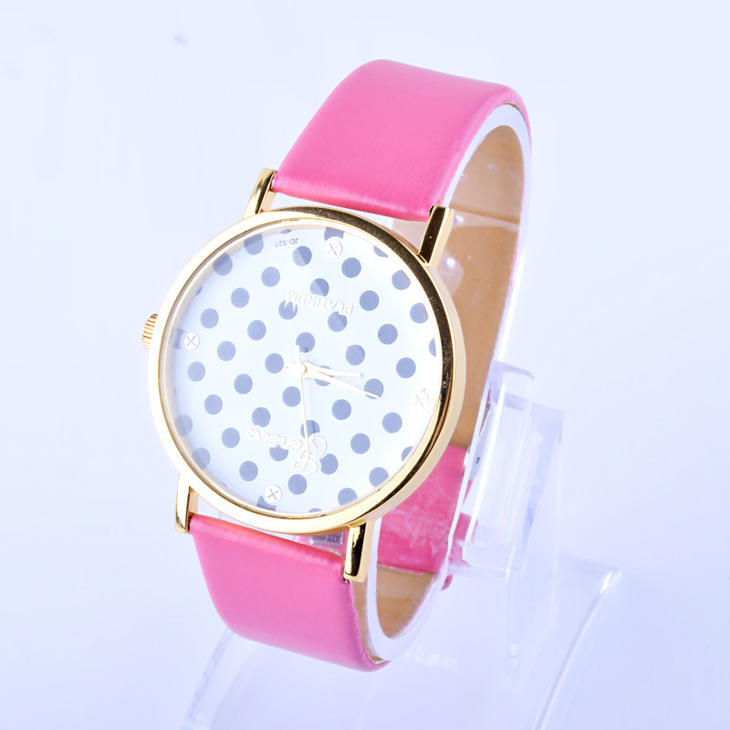 Belt Retro Watch  Black And white Dots Watch  Ms Leisure Alloy Watch