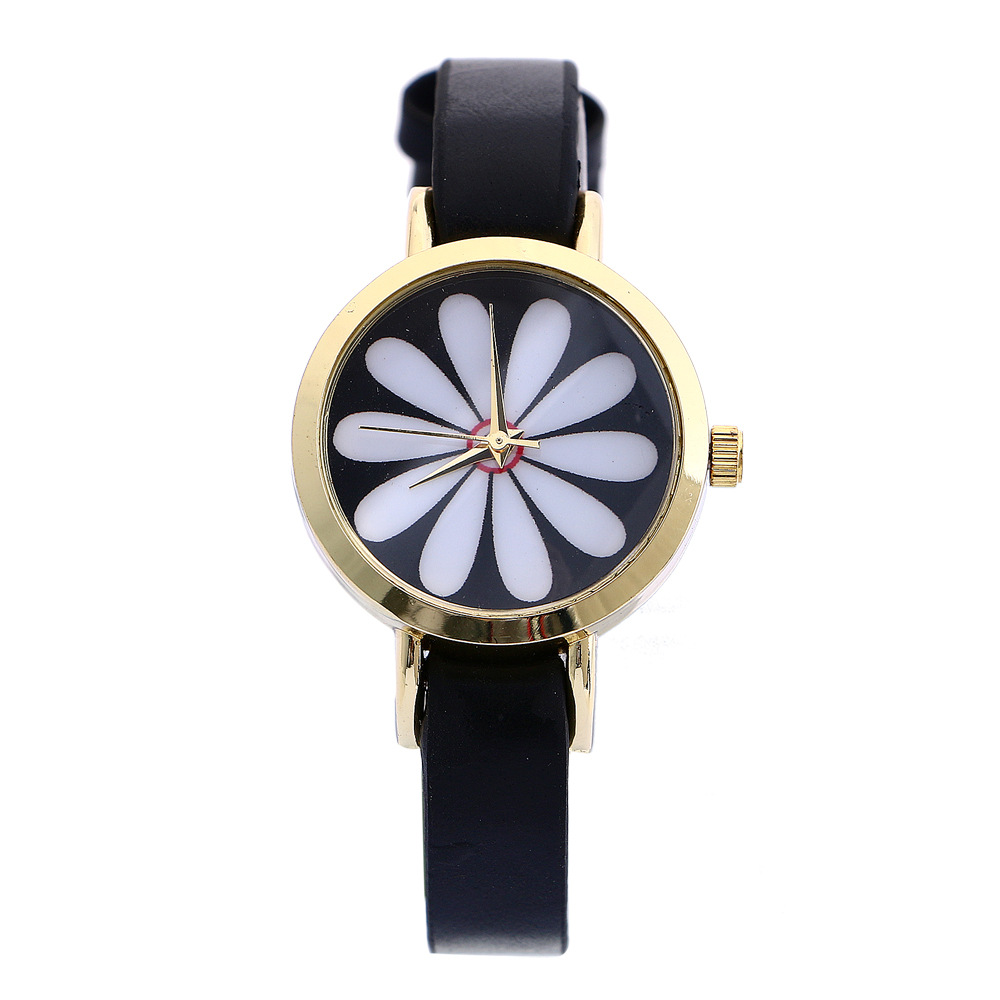 Sunflower Fine belt table Gold shell Watch  fashion Watch   Ms Belt Watch