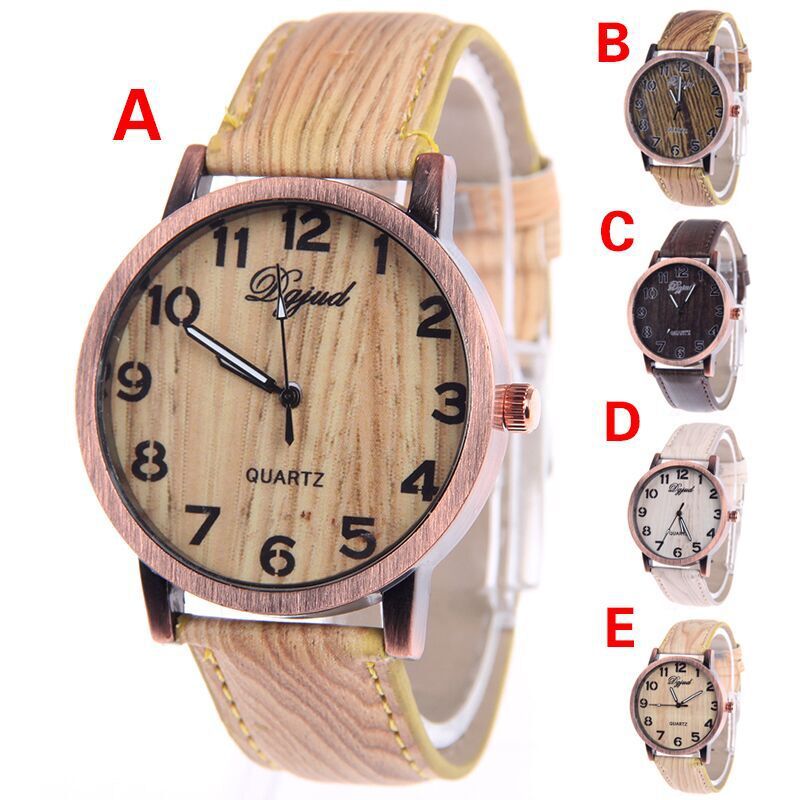Fashion Wood Grain Watch 12 Numbers men and women popular Imitation Wood Watch