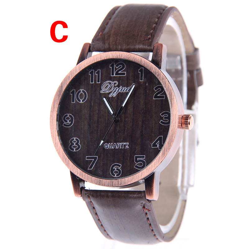 Fashion Wood Grain Watch 12 Numbers men and women popular Imitation Wood Watch
