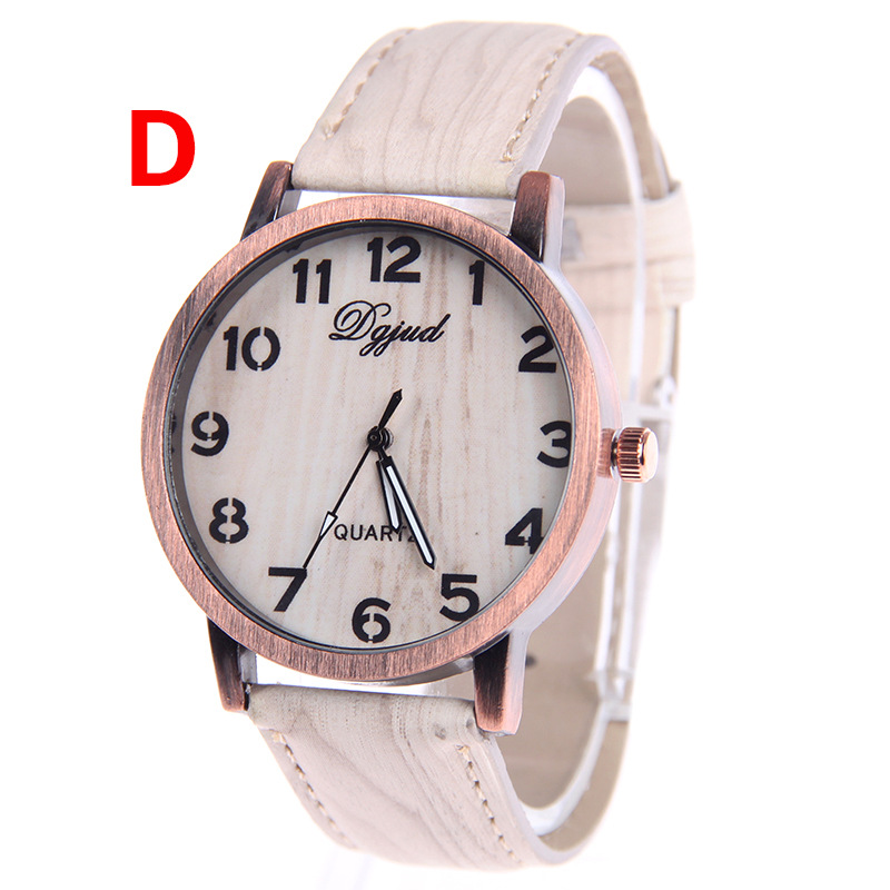 Fashion Wood Grain Watch 12 Numbers men and women popular Imitation Wood Watch