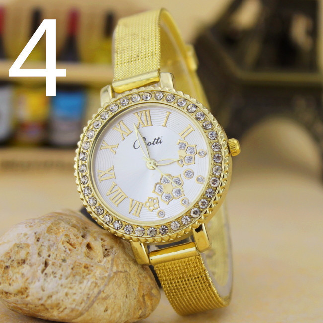 The New Gold Fine Mesh Belt Drill Watch Butterfly Watch Ms Bracelet Watch Gold Watch