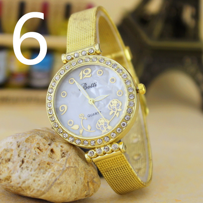 The New Gold Fine Mesh Belt Drill Watch Butterfly Watch Ms Bracelet Watch Gold Watch