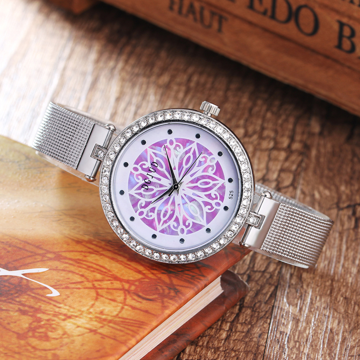 Ms Leisure Mesh Belt Diamond Watch Creative Fashion  Trend Watch