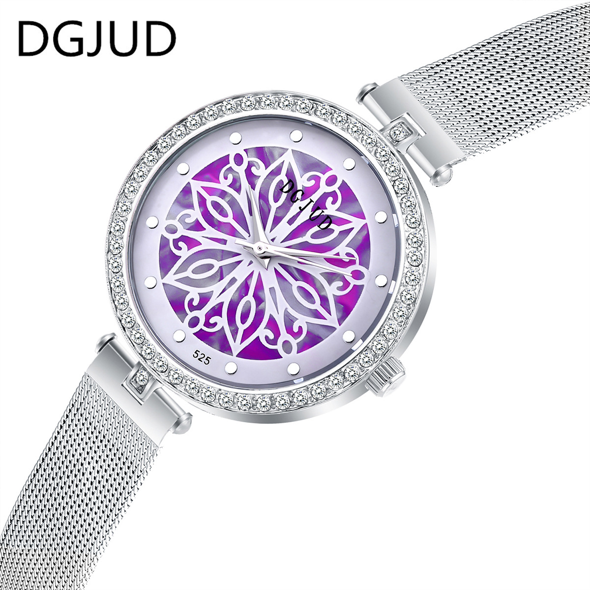 Ms Leisure Mesh Belt Diamond Watch Creative Fashion  Trend Watch