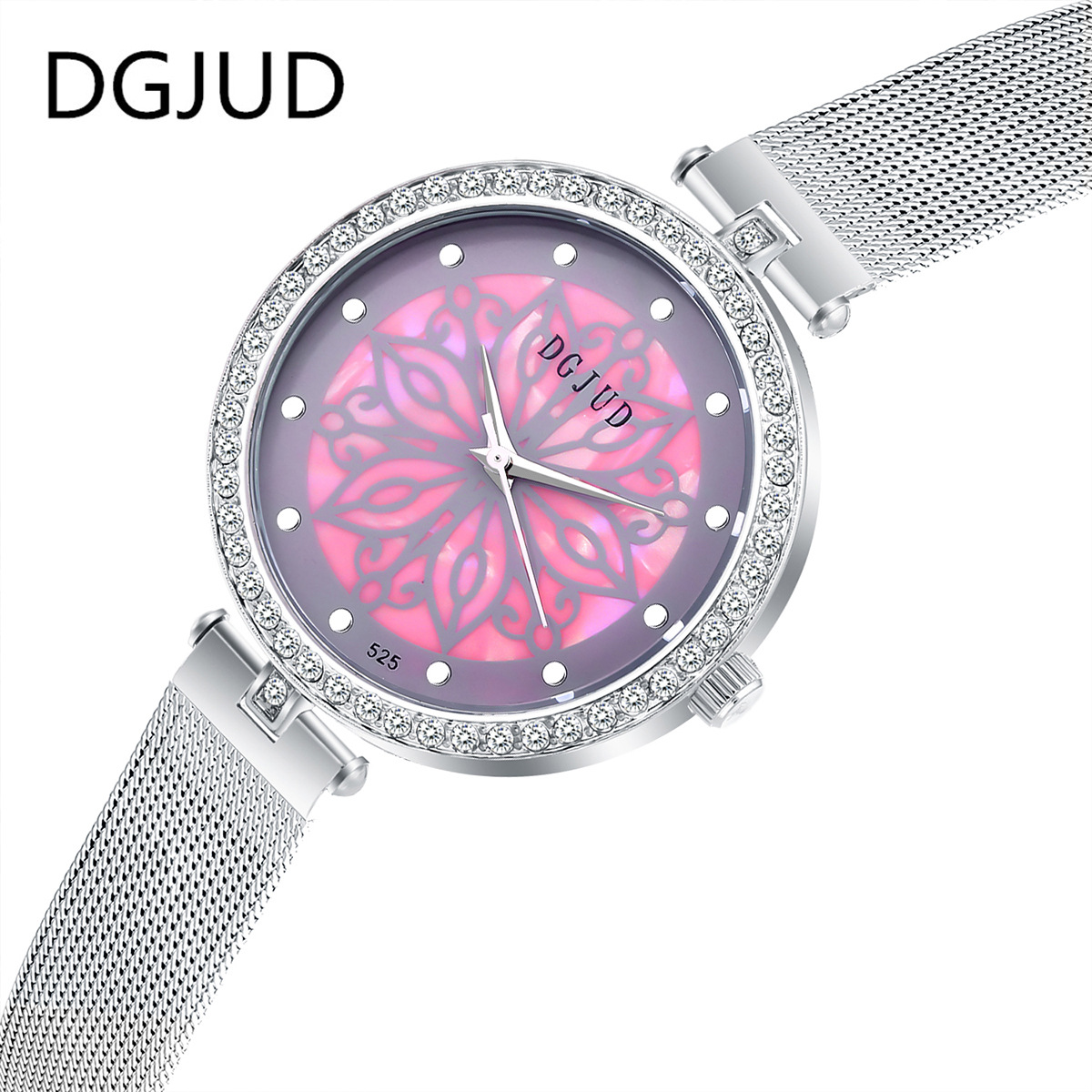 Ms Leisure Mesh Belt Diamond Watch Creative Fashion  Trend Watch