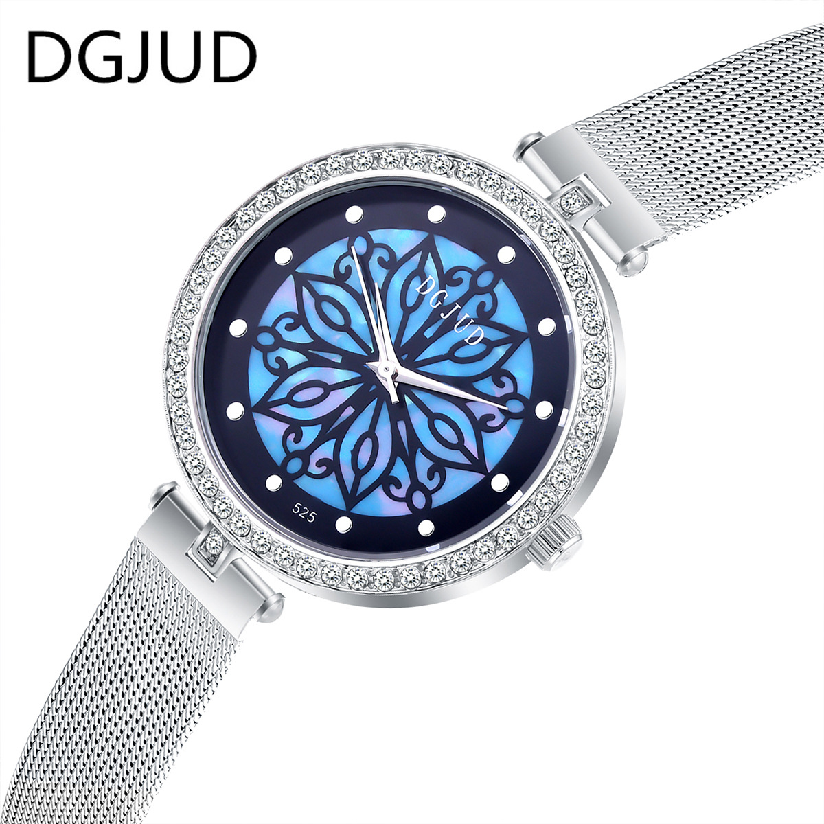 Ms Leisure Mesh Belt Diamond Watch Creative Fashion  Trend Watch