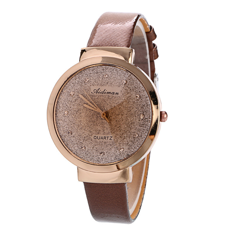 Ms Fashion Trend Belt Color Printing Flash Powder Surface Watch  Diamond Belt Watch