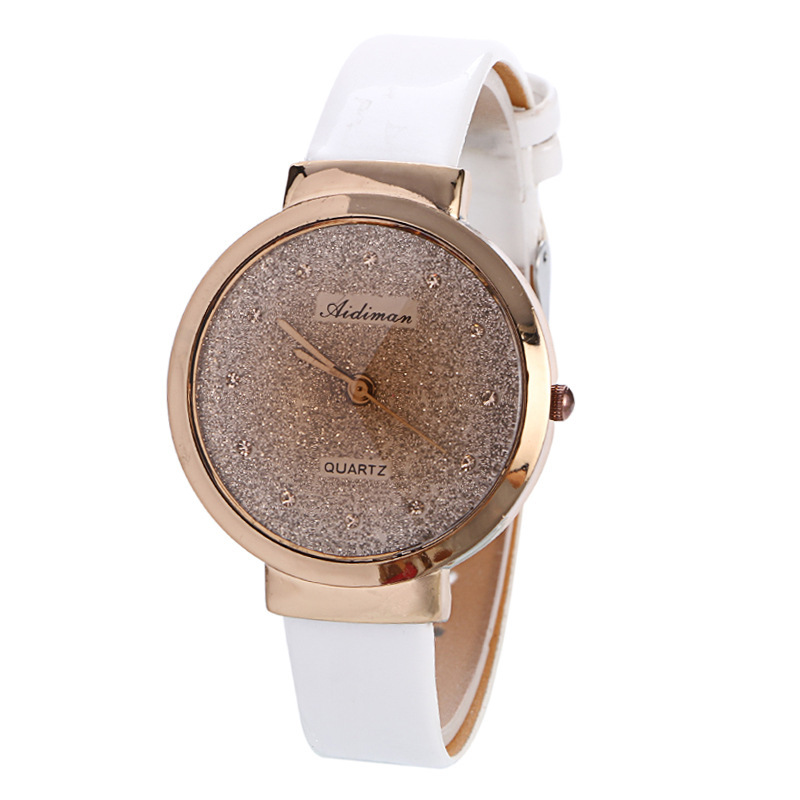 Ms Fashion Trend Belt Color Printing Flash Powder Surface Watch  Diamond Belt Watch