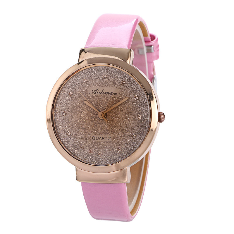Ms Fashion Trend Belt Color Printing Flash Powder Surface Watch  Diamond Belt Watch