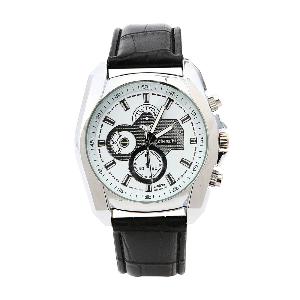 Classic Belt Couple Watch White Pointer Sports Car Fashion Watch