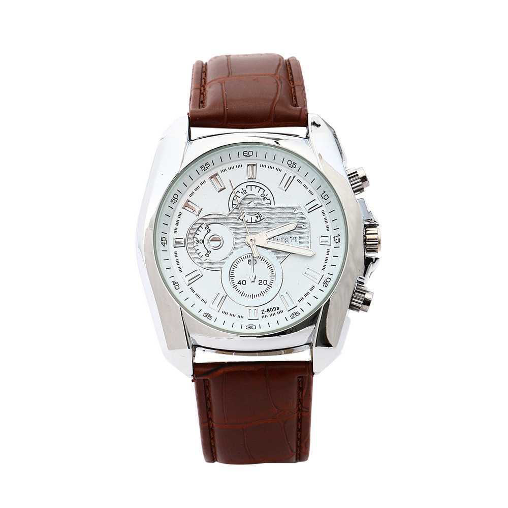 Classic Belt Couple Watch White Pointer Sports Car Fashion Watch