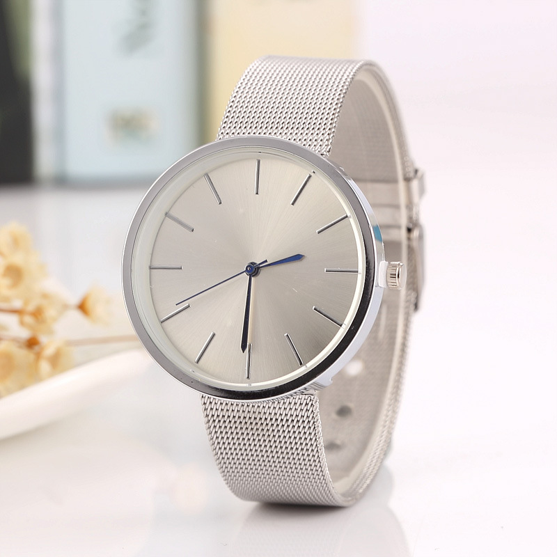 Round Mesh Steel Strip Watch Mesh Belt Men Ms Watch Couple Watch Fashion Watch
