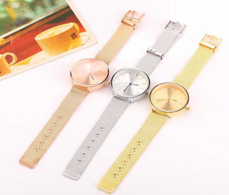Round Mesh Steel Strip Watch Mesh Belt Men Ms Watch Couple Watch Fashion Watch