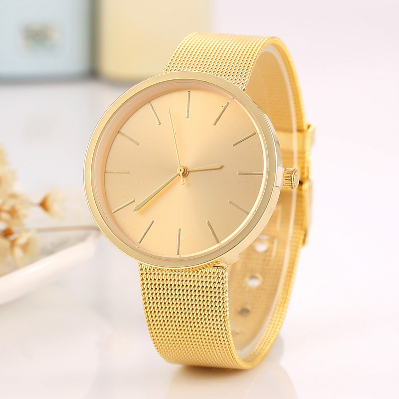 Round Mesh Steel Strip Watch Mesh Belt Men Ms Watch Couple Watch Fashion Watch