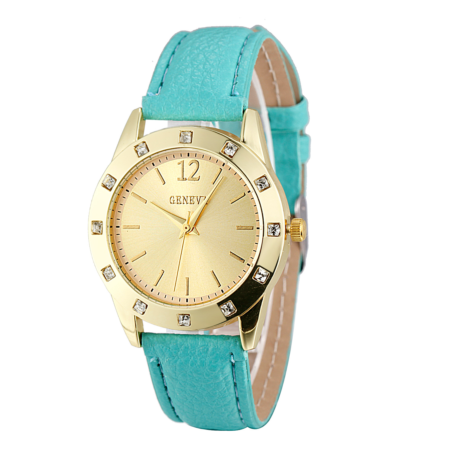Pop Wind Personality Fashion Ms Square Drill Belt Watch Simple Scale Geneva Fashion Watch