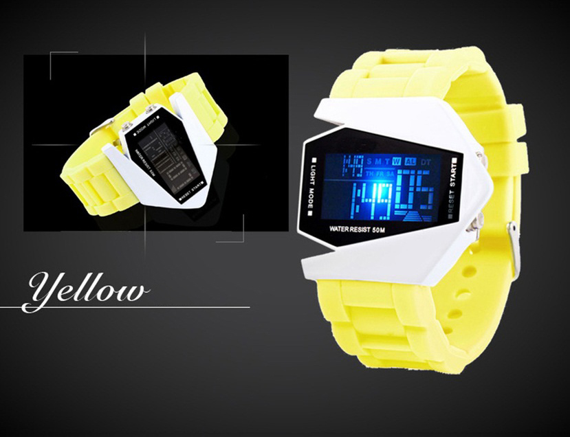 Fashion Personality Colorful Student Waterproof Multifunction digital watch Couple aircraft Watch