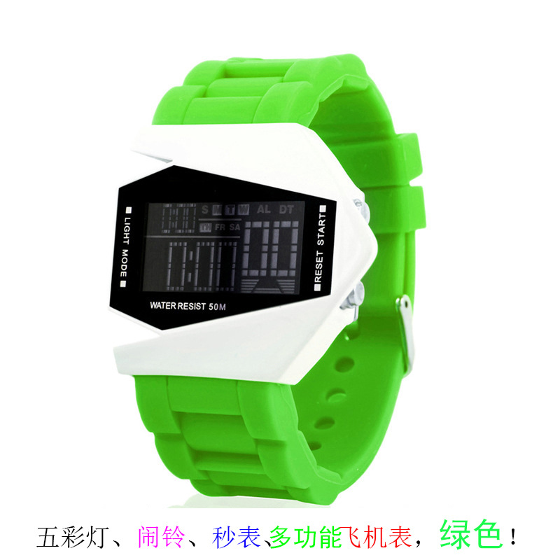 Fashion Personality Colorful Student Waterproof Multifunction digital watch Couple aircraft Watch