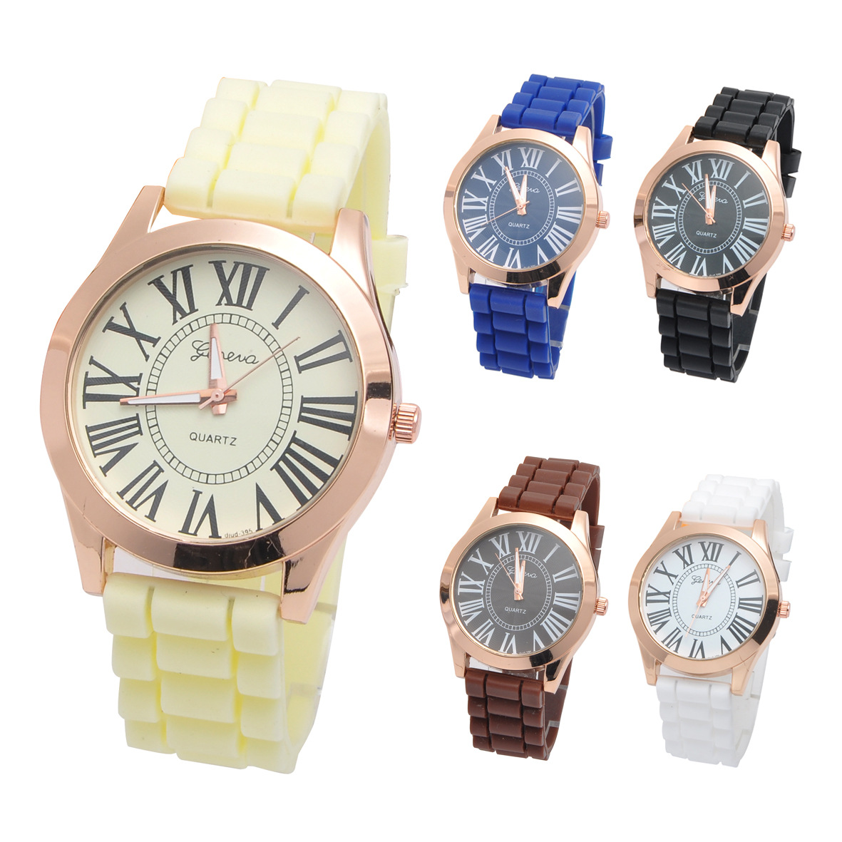 Silica Gel Geneva Watch Ms Watch Fashion Leisure Trend Watch