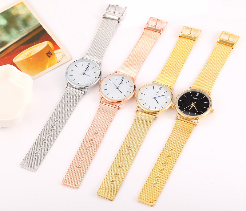 Mesh Belt Men  Geneva Mesh Belt Watch Quartz Watch High End Gold Atmosphere Alloy Watch