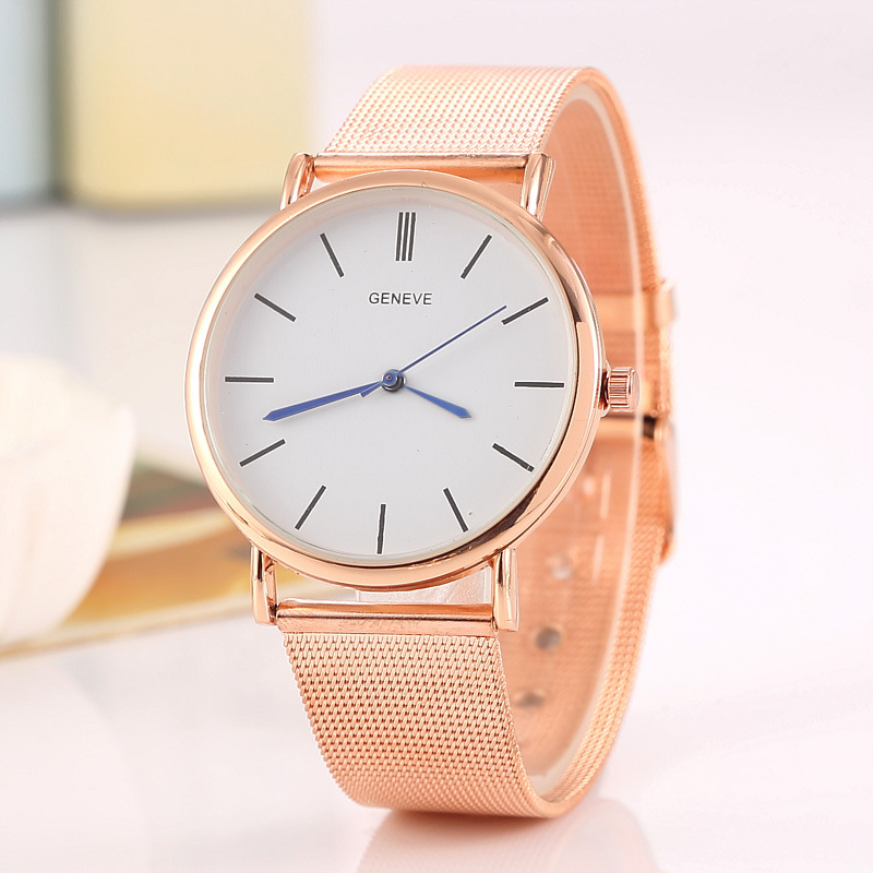 Mesh Belt Men  Geneva Mesh Belt Watch Quartz Watch High End Gold Atmosphere Alloy Watch