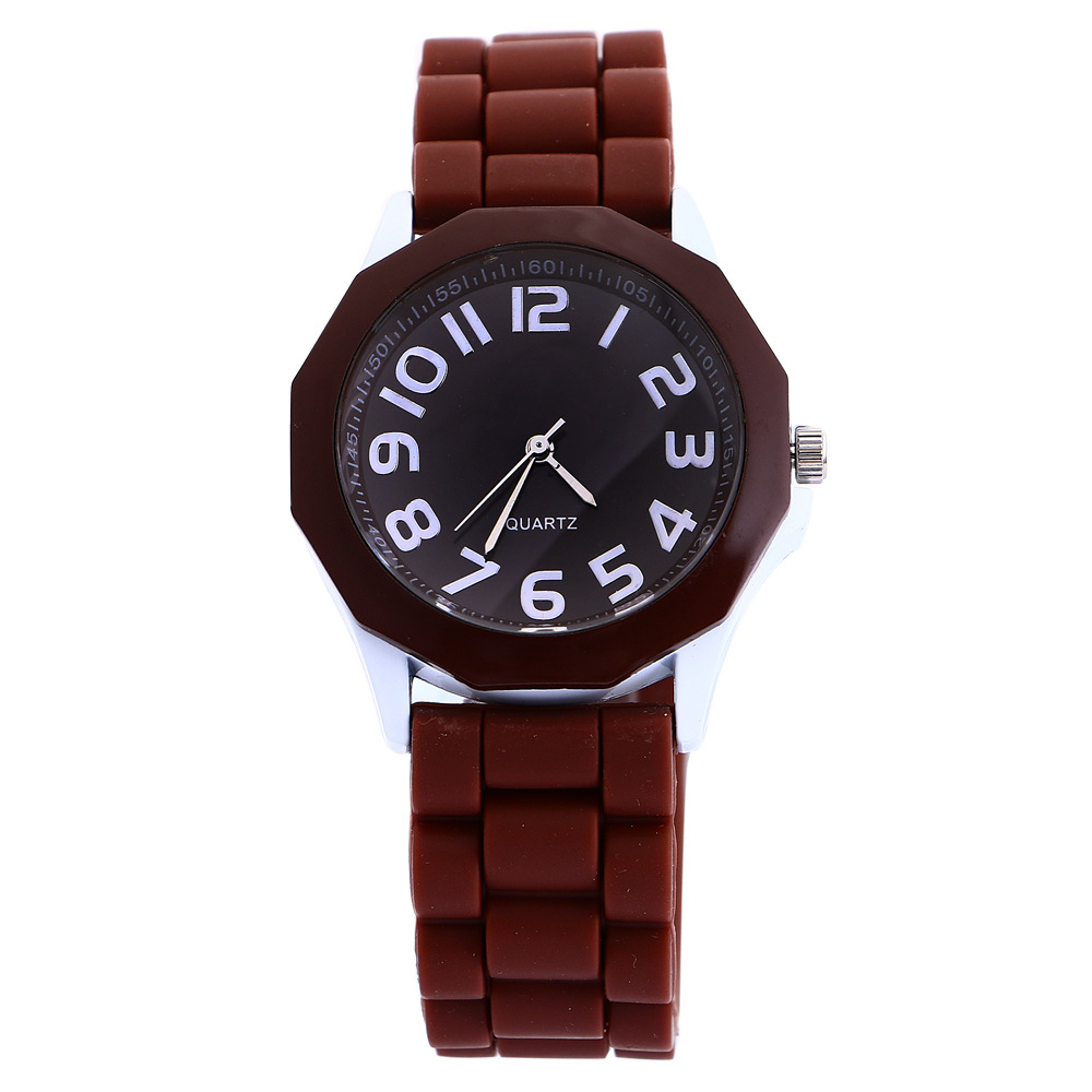 Fashion Ms Couple Watch  Hexagonal Silica gel student Watch