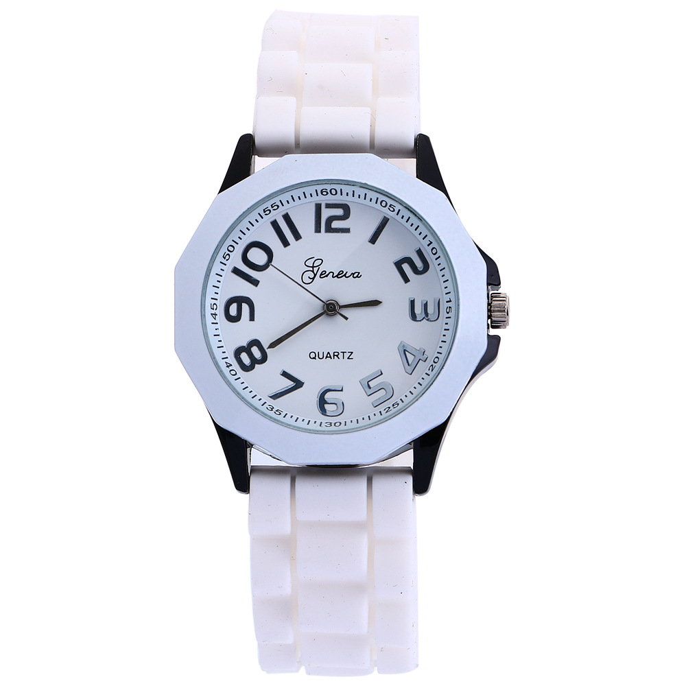Fashion Ms Couple Watch  Hexagonal Silica gel student Watch