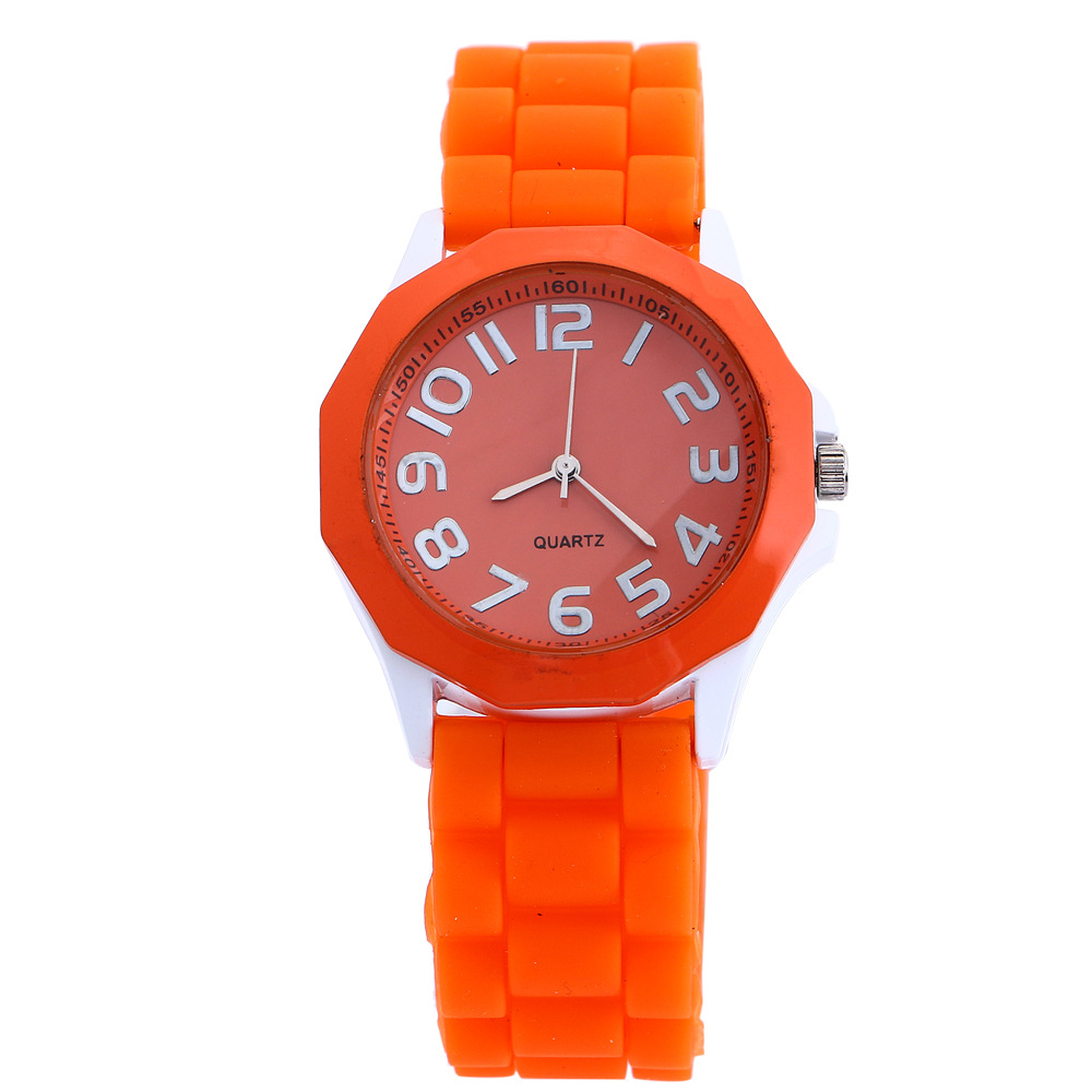 Fashion Ms Couple Watch  Hexagonal Silica gel student Watch