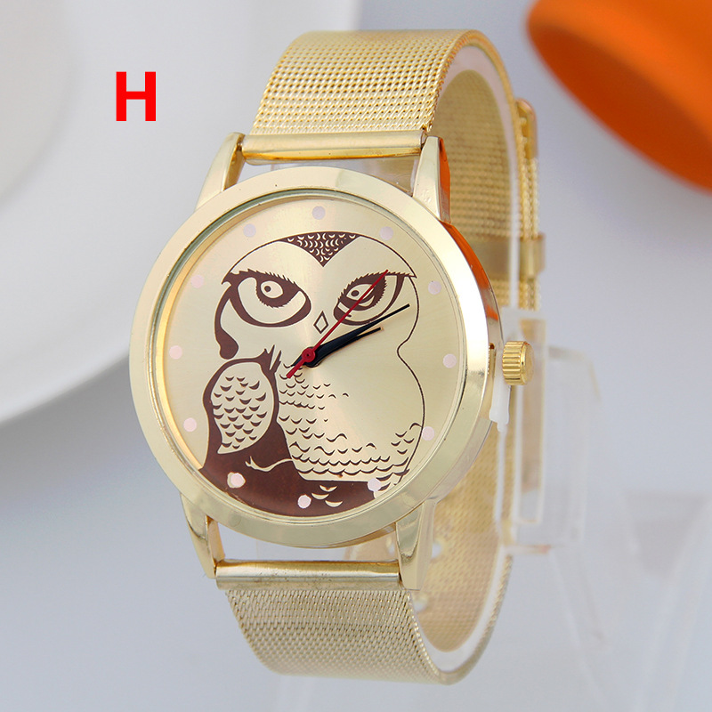 Sell Like Hot Cakes Fashion Animal Avatar Gold Mesh Belt Watch Ffashion Leisure Watch