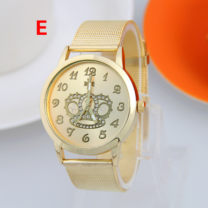 Sell Like Hot Cakes Fashion Animal Avatar Gold Mesh Belt Watch Ffashion Leisure Watch