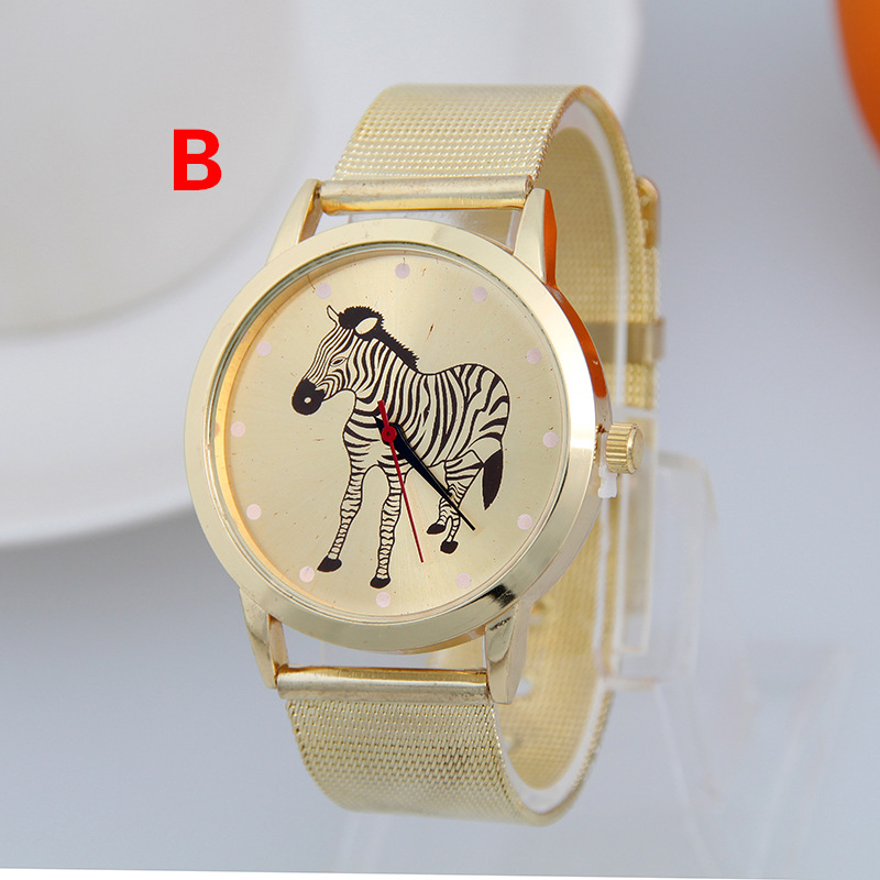 Sell Like Hot Cakes Fashion Animal Avatar Gold Mesh Belt Watch Ffashion Leisure Watch