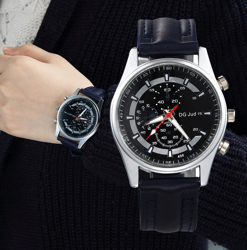 The New Three Eye Watch With A watch Men Fashion Trend Business Watch