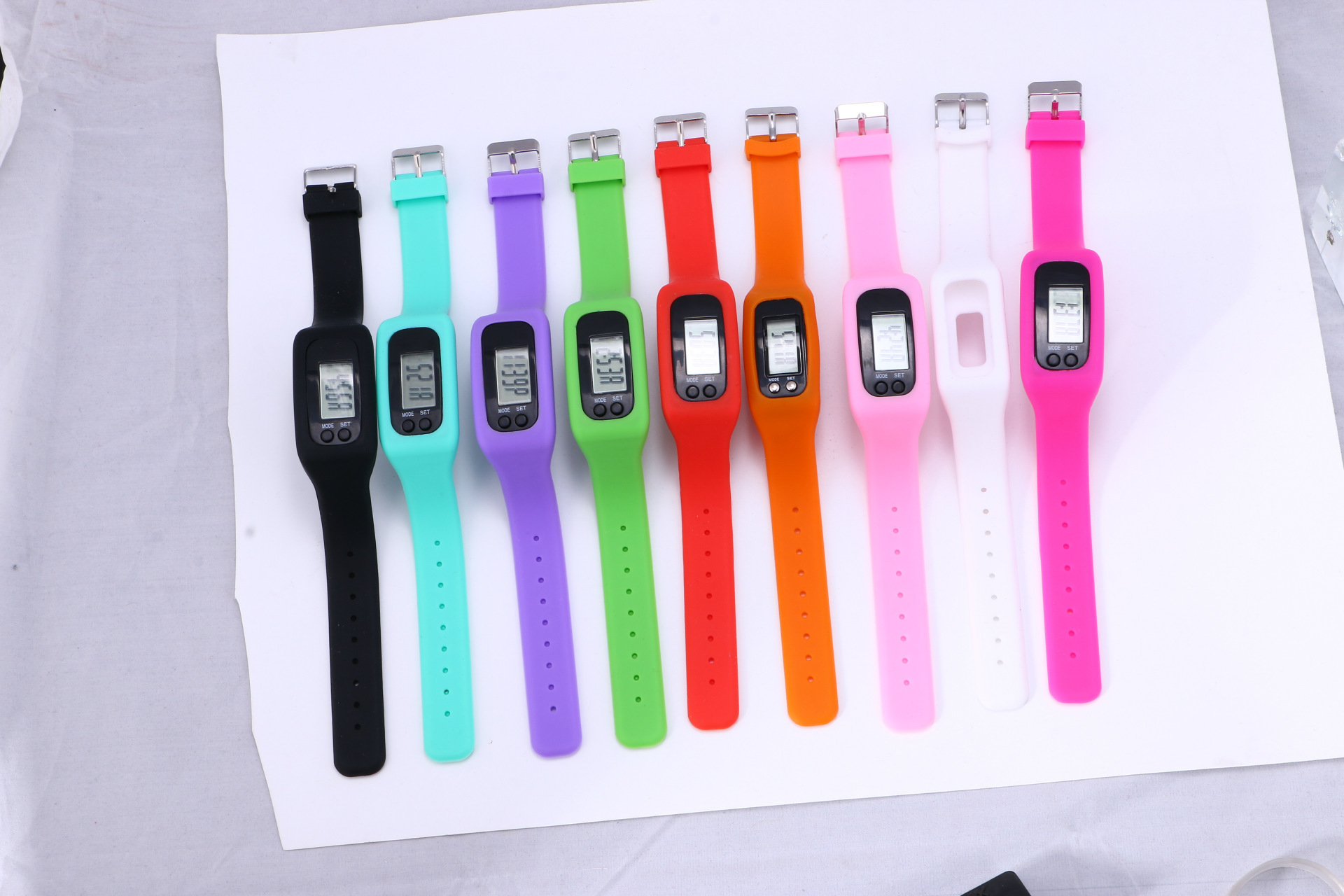Led Multifunction fashion movement Pedometer Hand ring table Silica gel gift Watch