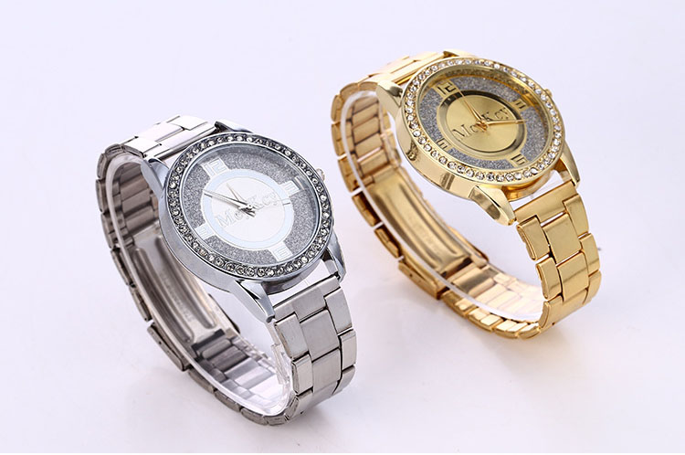 Ms Classic Fashion Steel strip Diamond Watch  The Cross Plate Watch Three Eyes Quartz Watches