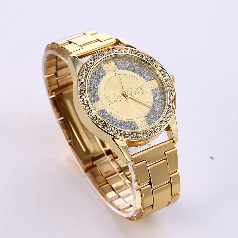 Ms Classic Fashion Steel strip Diamond Watch  The Cross Plate Watch Three Eyes Quartz Watches