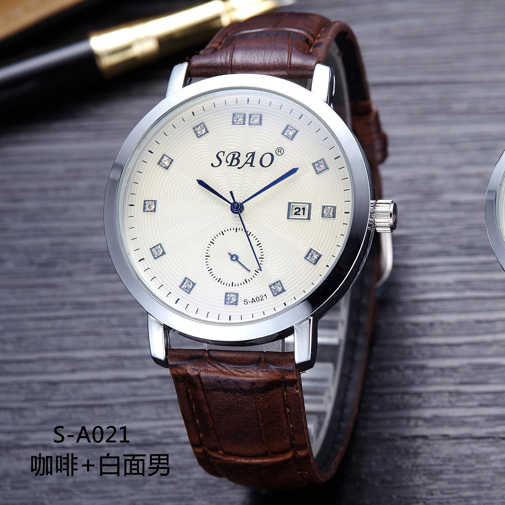 Calendar True Belt Fashion Men Watch Ultra Thin Fashion Student Ms Business Couple Watch