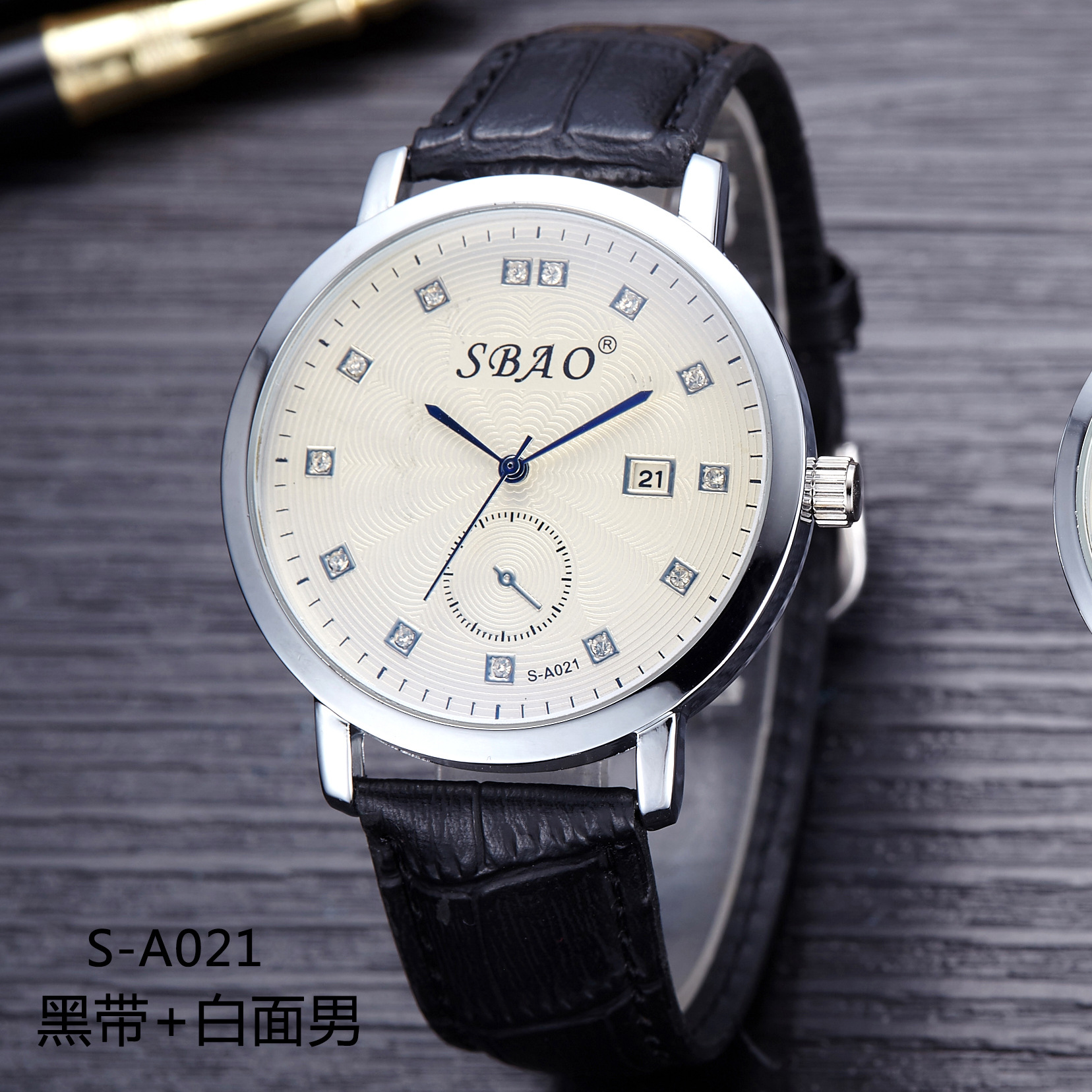 Calendar True Belt Fashion Men Watch Ultra Thin Fashion Student Ms Business Couple Watch