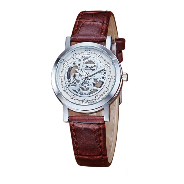 Hollow Belt male Watch Leisure Gold alloy Case Quartz watches