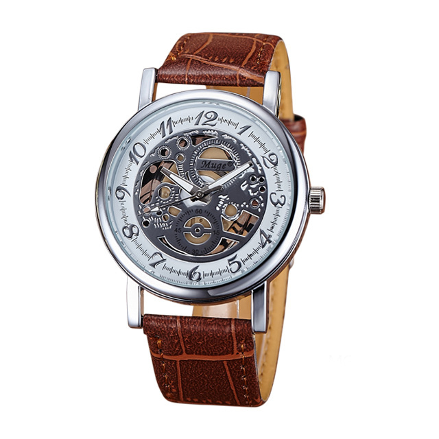 Hollow Belt male Watch Leisure Gold alloy Case Quartz watches