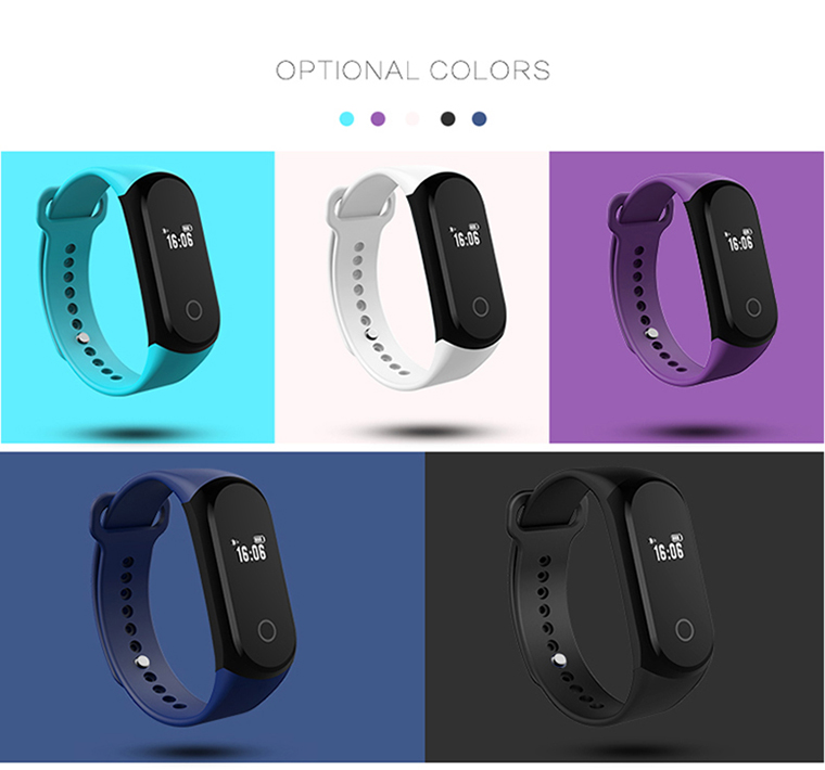 Bluetooth Intelligent Waterproof Wristband Stand By Heart Rate Step Movement