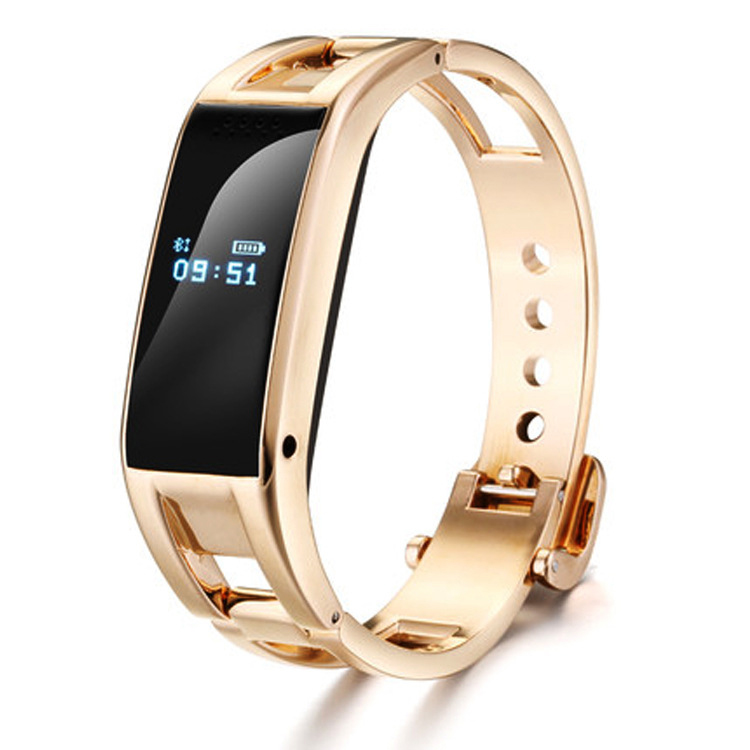 Bluetooth Intelligent Wristband Movement Step Sleep Monitoring Metal Texture Wristband
