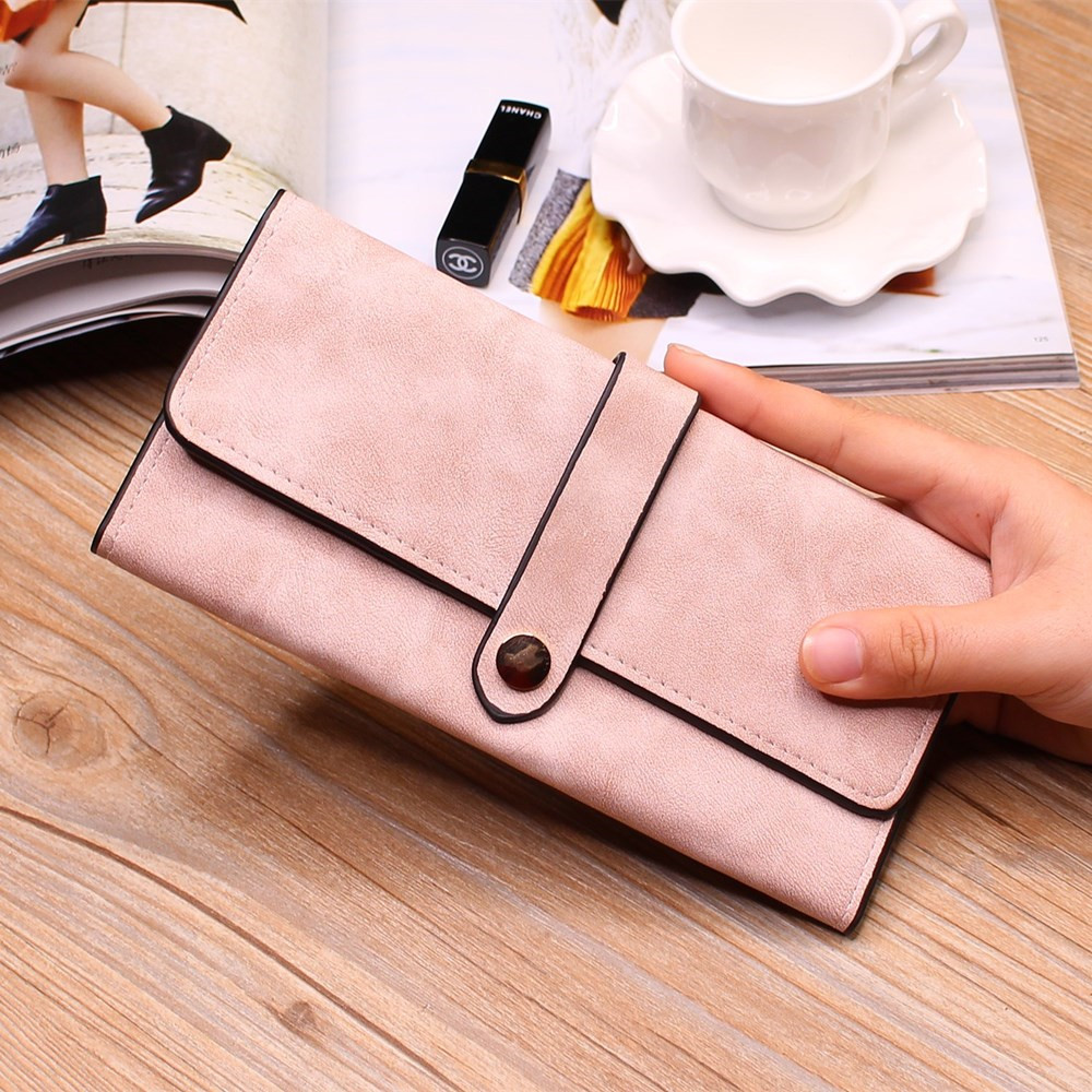 Ms Wallet Long Section Female Wallet Buckle Student Wallet Campus Style